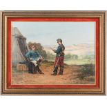 E. Berne-Bellecour Military Oil, Two Soldiers