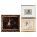 3 Works Attr. to Thomas Clark, incl. Nymph and Shepherds Painting
