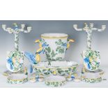 13 Hermes Moustiers Faience Toucans Pattern Porcelain Items