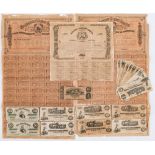 Civil War Banknotes and Bonds, 19 items