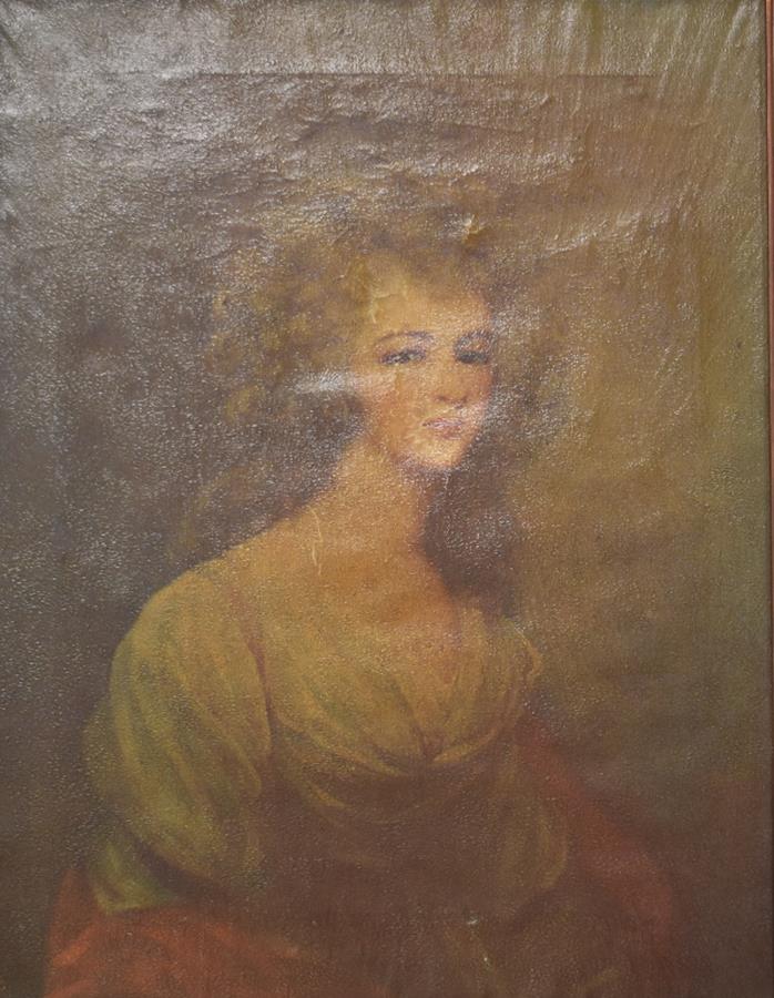 An oleograph, a portrait of a lady Approx 50.5 x 39 cm