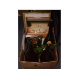 Assorted floral pictures and prints, and assorted wine bottles (box)
