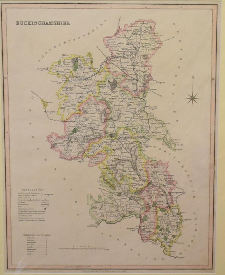 Berkshire. A coloured map, Berkshire, mounted, 35 x 41.5 cm, another coloured map, Essex, mounted, - Bild 2 aus 3