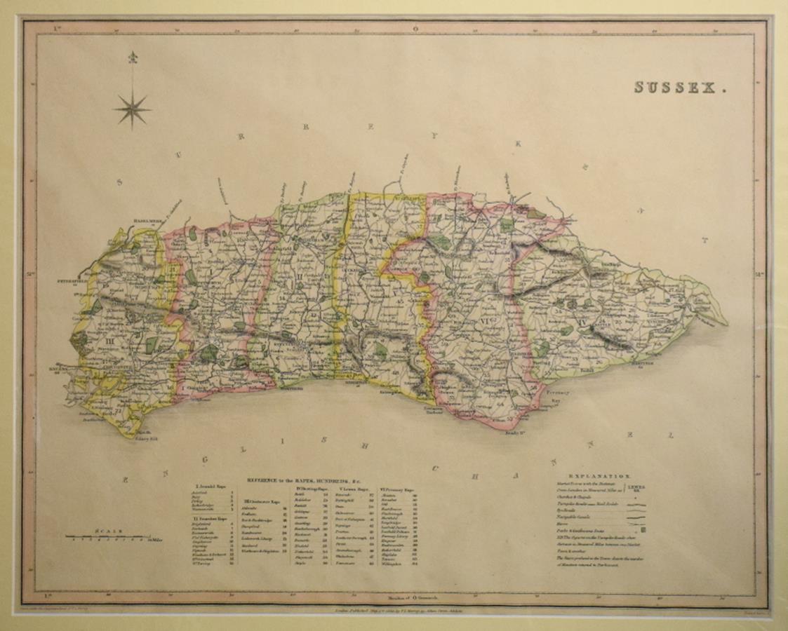 Surrey. A John Heywood map, A Map of Surry, Engraved from an Actual Survey with Improvements, 36.5 x - Bild 2 aus 3