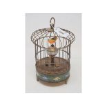 A singing bird, in a cage, 20 cm high Modern