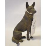 An Austrian cold painted bronze, of a seated dog, 19.5 cm high This is not modern and does have some