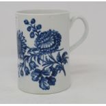 An 18th century Worcester porcelain mug, decorated natural sprays, 12.5 cm high Report by NG Several