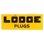 An enamel advertising sign, Lodge Plugs, 122 cm wide See illustration There are some very minor