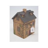 A tea caddy, in the form of a house, 6 cm wide Modern