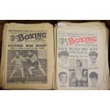 A collection of Boxing News issues, c.1952-1970, assorted bird, flower and other prints and maps (