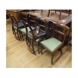 A set of six Victorian simulated rosewood dining chairs, on turned front legs (6) Report by RB Weak,