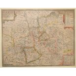 Surrey. A tinted map, Surriae Comitatus Continens In Seoppida Mercatoria VII, 38.5 x 49 cm Centre
