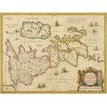 Ancient British Isles. A Jan Jansson's tinted map, Insularum Britannicarum Acurata Delineatio ex