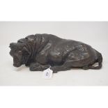 A bronzed resin bull, after Tom Greenshields, 11/50, 33 cm wide