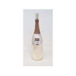 A plated cocktail shaker, in the form of a champagne bottle, 36.5 cm high Modern