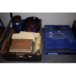 A WMF stainless steel cutlery set, boxed, other cutlery, a Bourne Denby vase, and other items (qty)