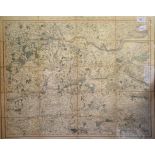 Six G & J Cary folding maps, no 19/21 & 26/28, 1822/23, linen backed, all mounted, each 55.5 x 67 cm