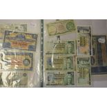 A British Linen Bank £5 banknote, 1948, and other assorted banknotes