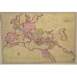 Europe. A coloured map, Europa Antiqua, mounted, 32 x 46 cm, two Bellin Ocean World Cross Winds