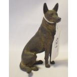 An Austrian cold painted bronze, of a seated dog, 19.5 cm high This is not modern and does have some