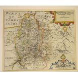 Nottingham. A Christopher Saxton and William Kip tinted map, Notingamiae Comitatus Olim Pars