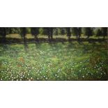 English school, a flower meadow, oil on canvas, 91 x 182.5 cm (unframed)