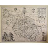 Yorkshire. A Joan Blaeu map of the West Riding of Yorkshire, Ducatus Eboracensis Pars