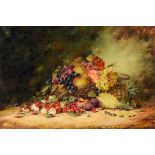 Wilson, a still life of flowers and fruit, oil on canvas, signed, 49.5 x 75 cm See illustration