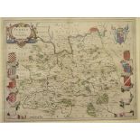 Surrey. A tinted map, Surria Vernacule Surrey, 39 x 51 cm Centre fold