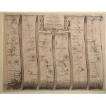 Road Map. A John Ogilby road map, The Road from London to Portsmouth, mounted, 33.5 x 43.5 cm, and