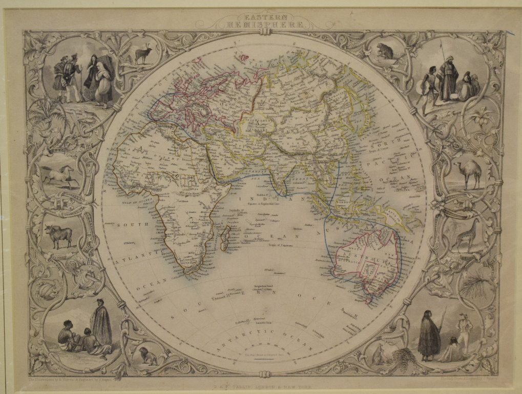 The Mediterranean. A John Tallis tinted map, British Possessions in the Mediterranean, mounted, 36 x - Image 3 of 3