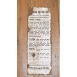 A Petter Engine 5 BHP working instructions enamel notice board, 51 x 18 cm