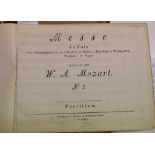 Bound sheet music: Mozart (WA) Masse, circa 1803, Leipsig Report by GH Binding consists of marbled