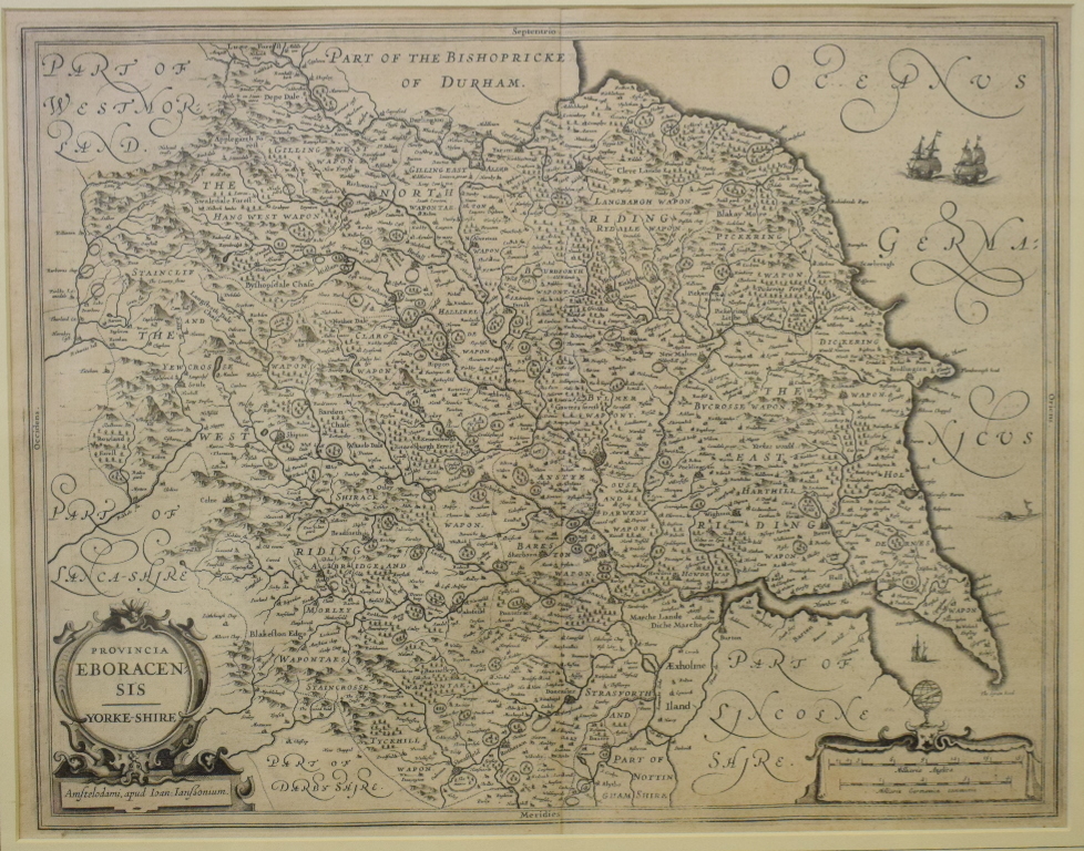 Yorkshire. A map of the county, Provincia Eboracensis Yorke-Shire, 39 x 50 cm