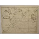 Indian Ocean. A Bellin map, Carte De L'Ocean Oriental Ou Mer Des Indes, mounted, 38.5 x 51 cm, three