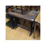 A small Arts & Crafts oak refectory style table, 81 cm wide