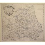 Durham. A Robert Morden map, Episcopaius Dunelmensis Vulgo The Bishoprick of Durham, mounted, 37.5 x