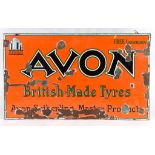 A large enamel advertising sign, Avon British Made Tyres, 152 cm wide See illustration