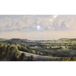 Jeremy Hammick, a coastal landscape, watercolour, signed, 46 x 76 cm, and three others by the