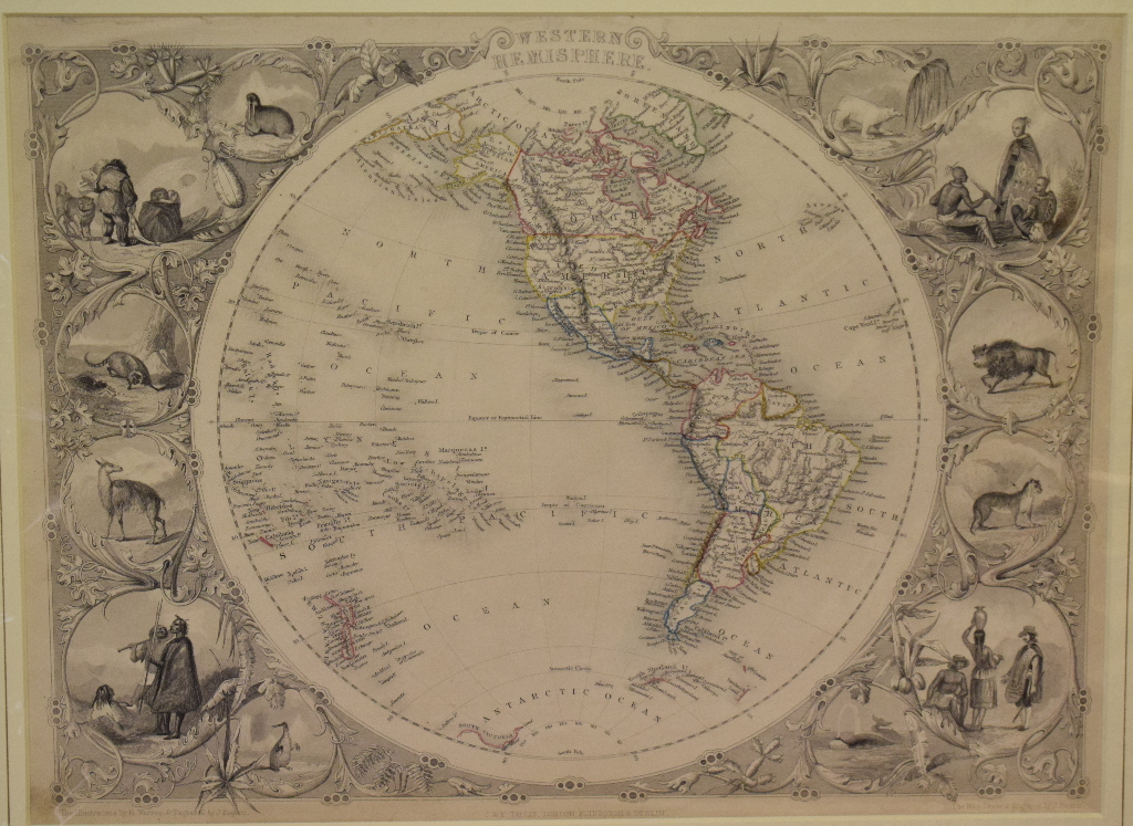 The Mediterranean. A John Tallis tinted map, British Possessions in the Mediterranean, mounted, 36 x - Image 2 of 3