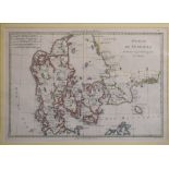 Denmark. A Rigobert Bonne tinted map, Royaume De Danemark, 25 x 36 cm, and two other maps of