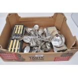 A silver plated Kings Pattern part service and other cutlery (box)