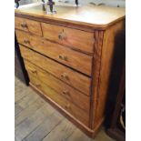 A Victorian satinwood birch chest, of two short and four graduated long drawers, 121 cm wide