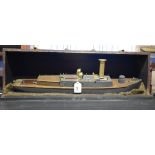 A model boat, 60 cm bow to stern, in a wooden travelling case (2) Report by GH Both generally appear