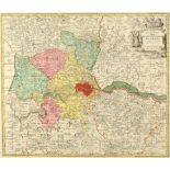 London. A coloured map, Magnae Brittania Metropoleos Londini, 51 x 59 cm See illustration Centre