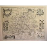 Surrey. A Jan Jansson map, Surria Vernacule Surrey, mounted, 39.5 x 52 cm Folded