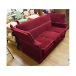 A Knole red velvet three seater settee