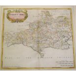 Dorsetshire. A Robert Morden tinted map, Dorset Shire, 37.5 x 43 cm, and a Robert Morden tinted