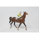 A Beswick Walking Racehorse and Jockey, brown, 1036, gloss