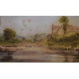 Joseph Murray Ince, a river landscape, watercolour, signed and dated 1841, 19 x 32.5 cm, and A E